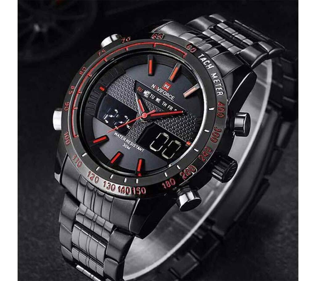 Naviforce black watch for men 