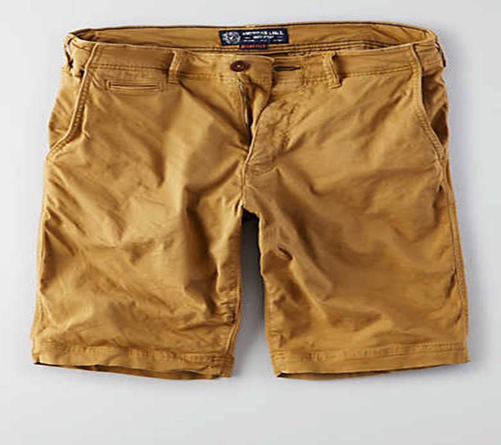 Brown Twill Gabardine Two Quarter Shorts Pant for Men