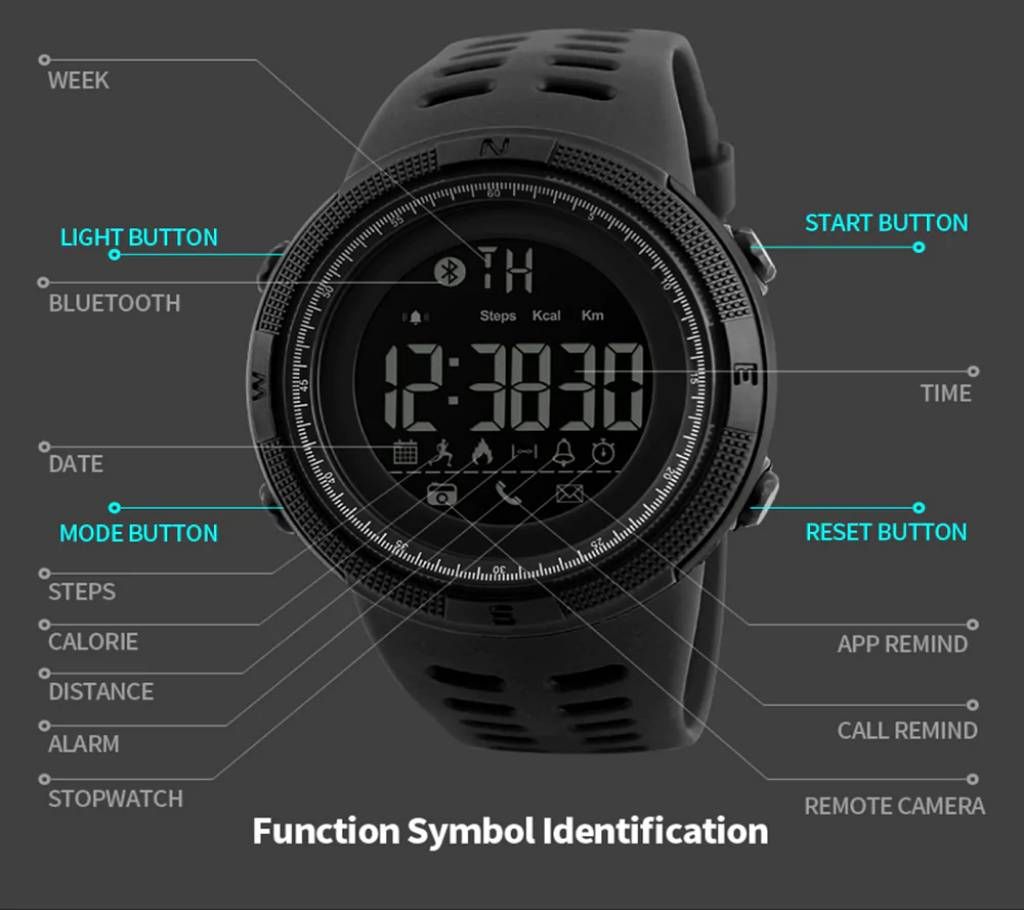 SKMEI 1250 Men Multifunctional Sports Smart Digital Watch