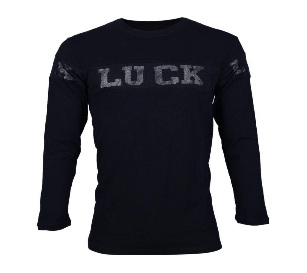 Luck Cotton Long Sleeve Casual T-Shirt For Men