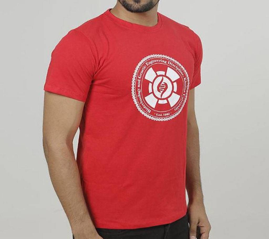 Red Cotton half Sleeve T-Shirt For men's 
