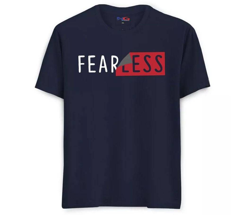 Rubber Print Summer T-shirt - 607 - Navy - Fearless - LEB