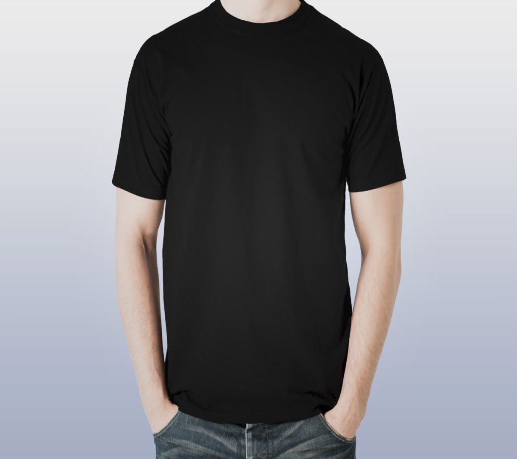 Solid Black Color T-Shirt For Men