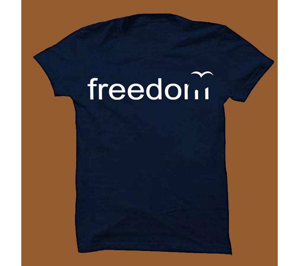 Navy Blue Cotton Short Sleeve T-Shirt for Men NBTS004