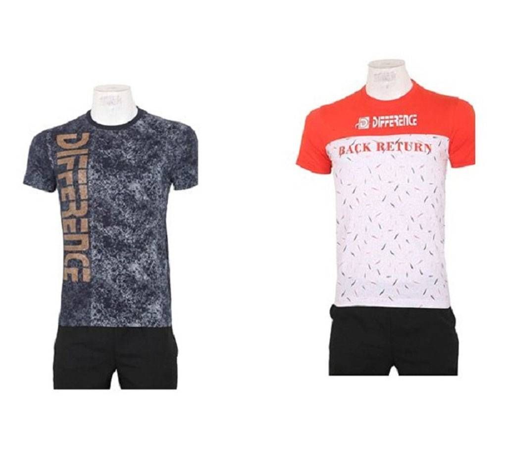 Gents Half Sleeve Cotton T-Shirt- 2 Pieces Combo Offer