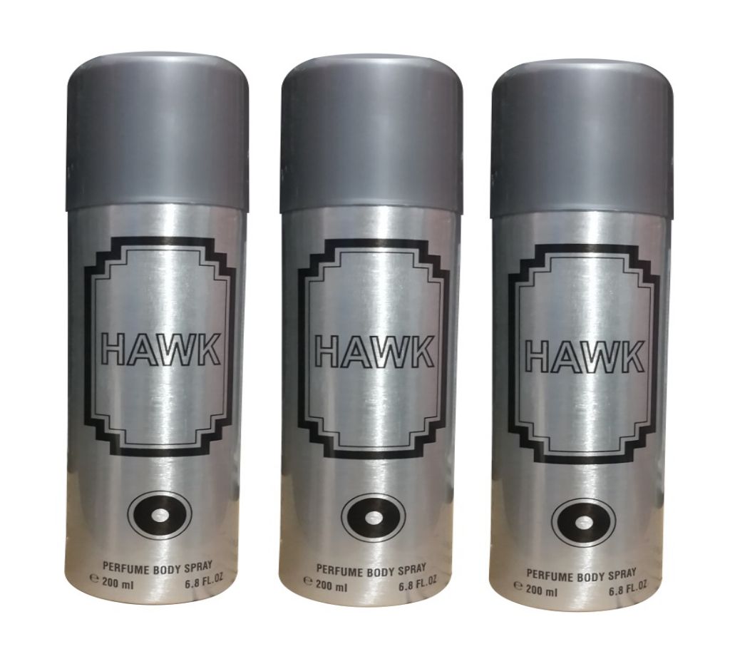 Hawk Body Spray Silver - 75ml 3 pcs combo