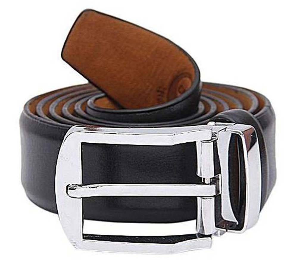 Black Artificial Formal Leather Belt for Men