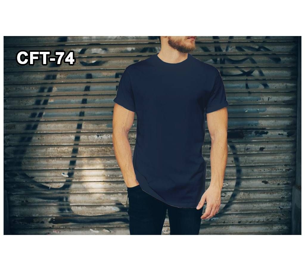 NAVY BLUE SOLID COTTON T-SHIRT