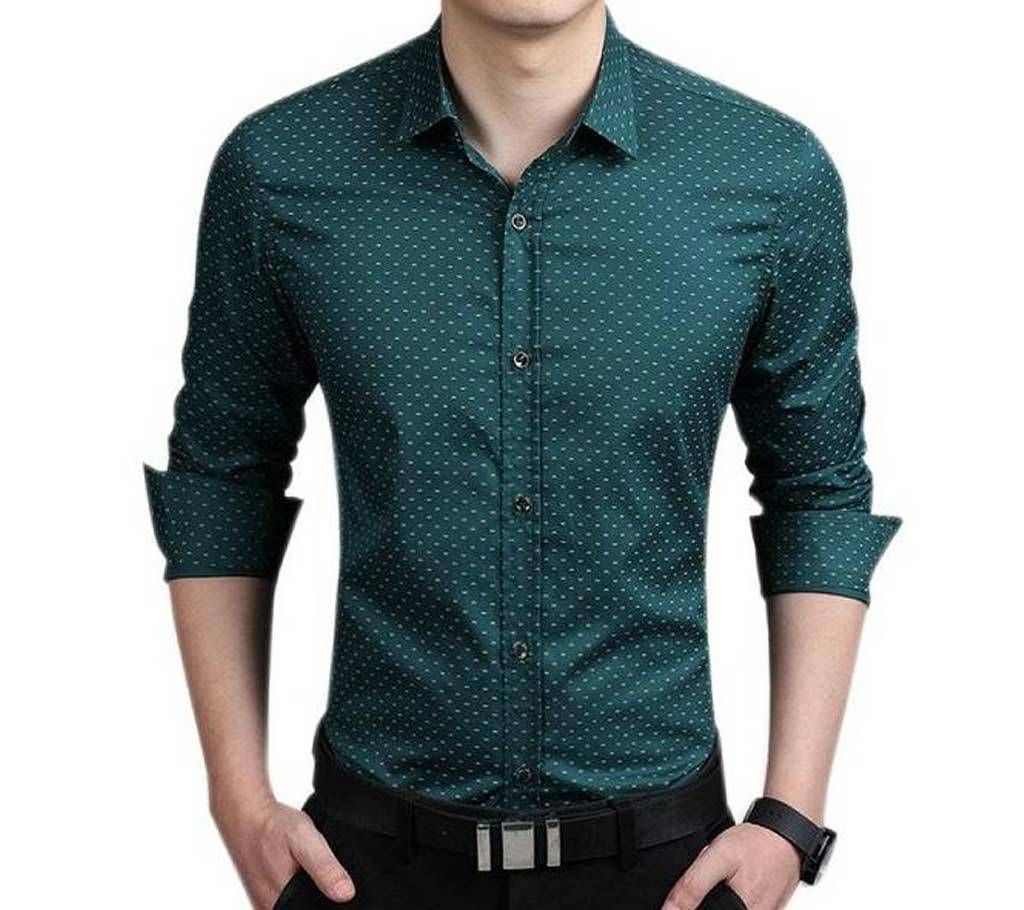 Full Sleeve Formal Polka Dot Shirt for Men