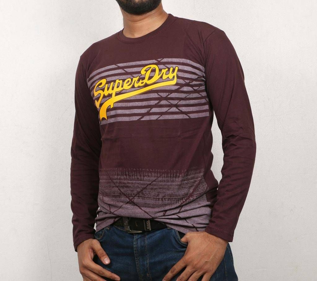 Super Dry Gents Full Sleeve Cotton T-shirt