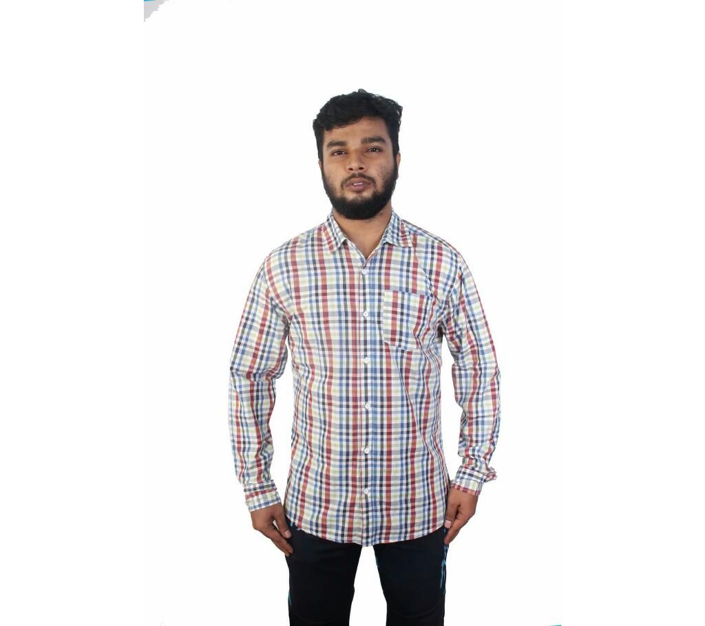 man's full sleav ckeak shirt