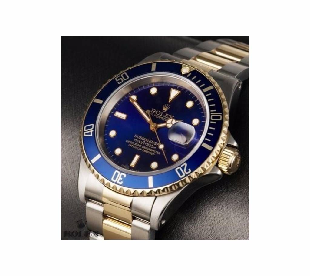 ROLEX SUBMARINER 18K 2-TONE BLUE CERAMIC BEZEL Gents Wristwatch