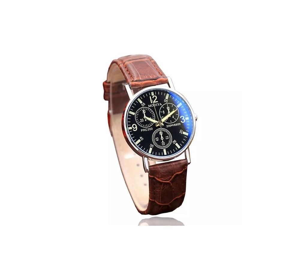Modiya Mens Watch fashion gold wrist watch MW_001  Brown-