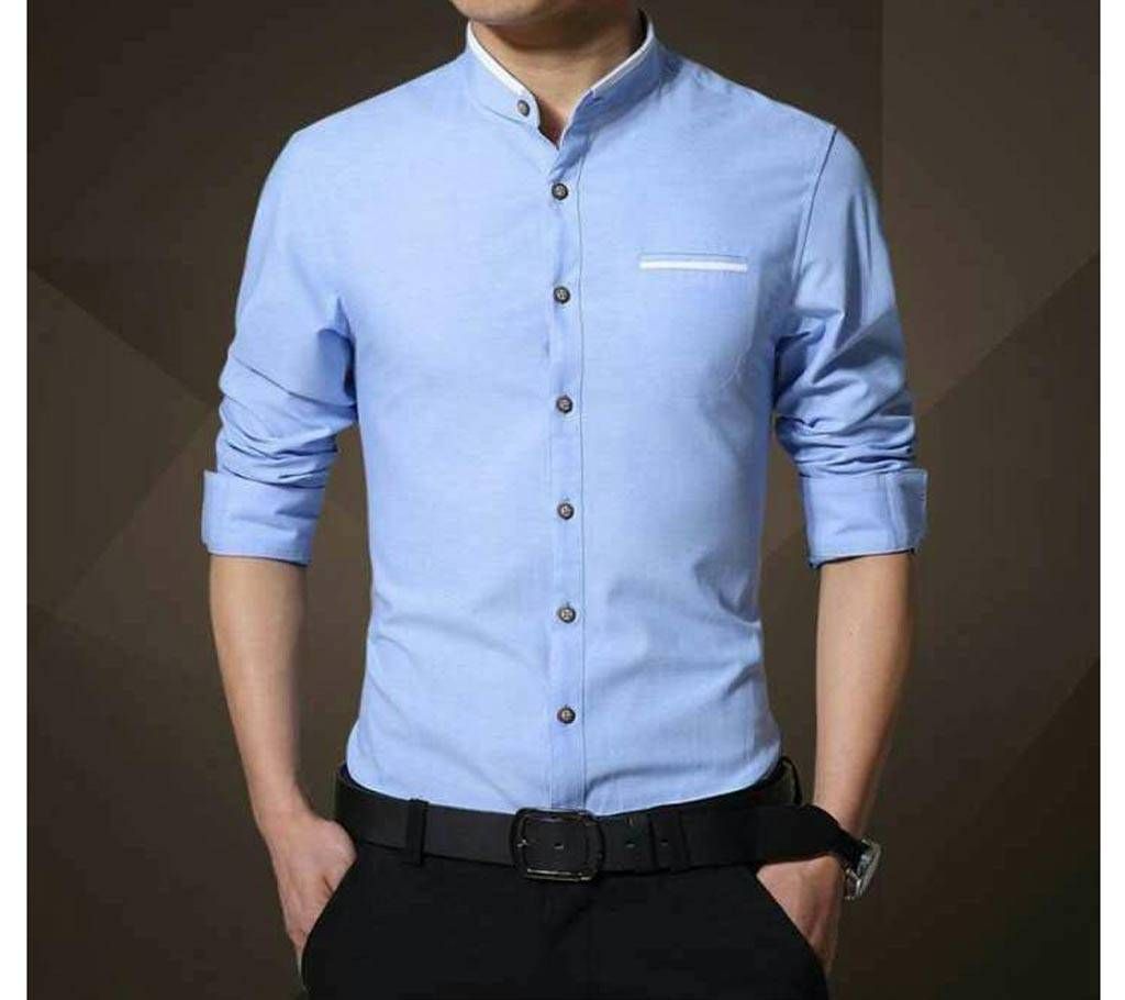 Light Blue Long Sleeve Casual Shirt
