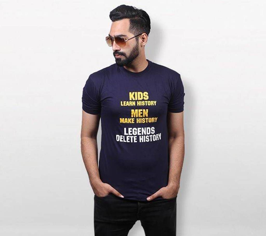 History cotton half sleeve round neck T-shirt for men 