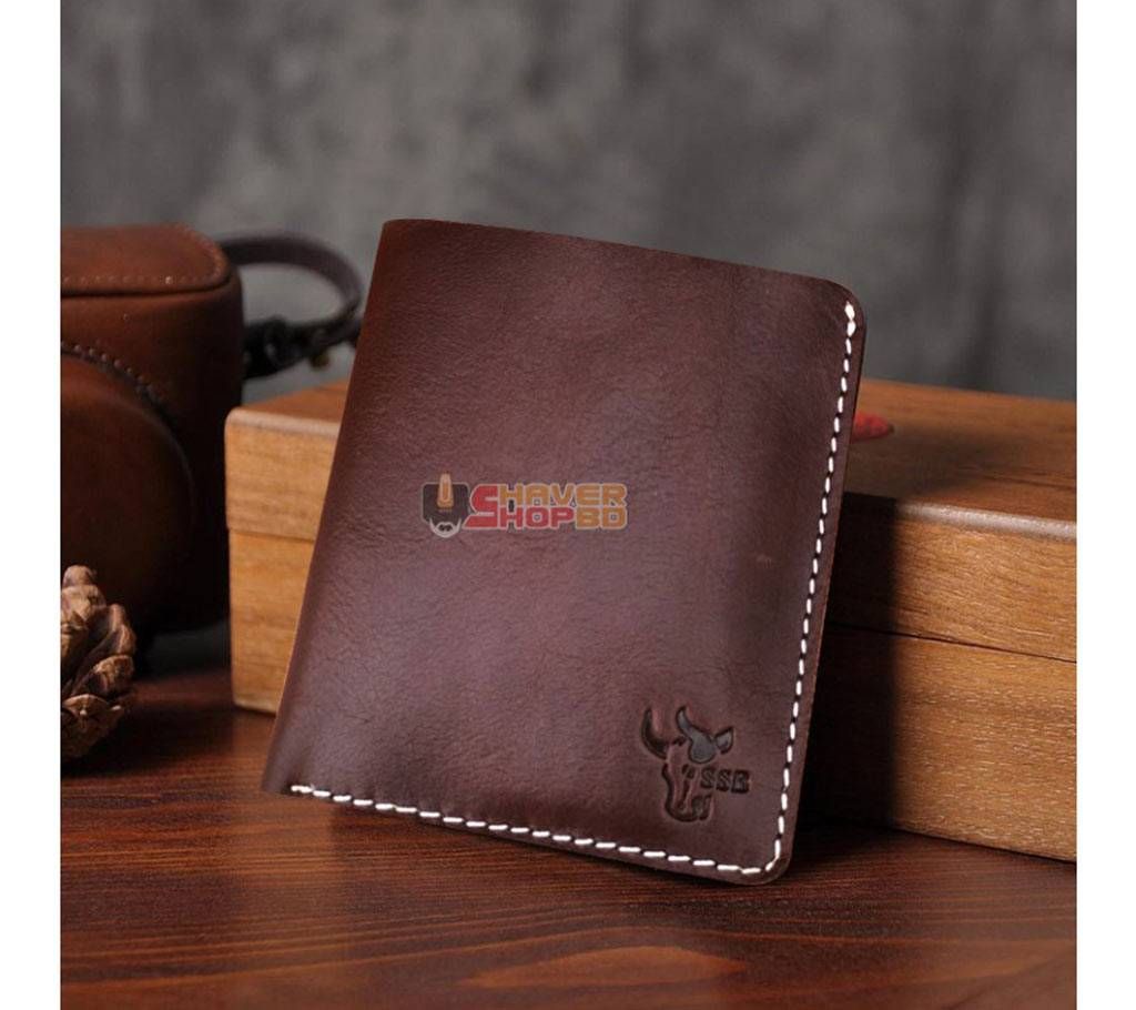 SSB GENUINE SHORT LEATHER WALLET MONEY PURSE CARD HOLDER SB-W02