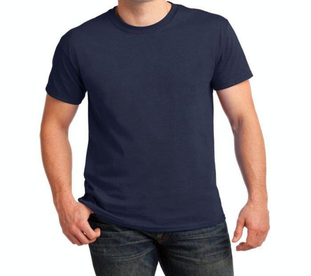 Navy blue Cotton Round Neck  t-shirt