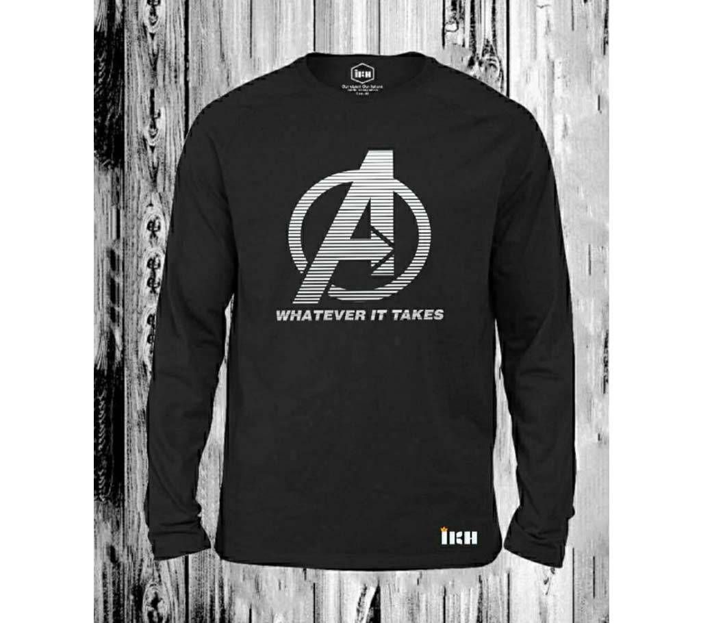 Avengers Full Sleeve T-Shirt for Man Black - 100% Cotton