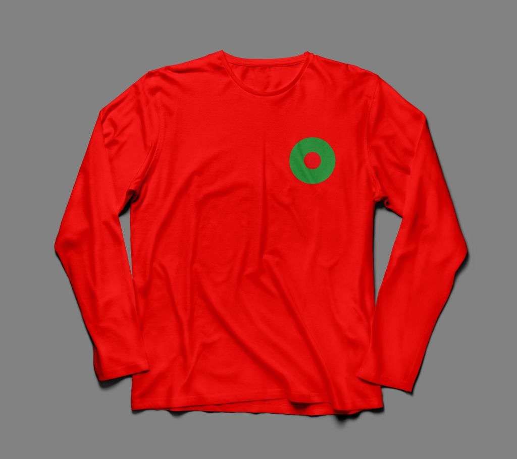 BANGLADESDH FLAG LONG SLEEVE RED COTTON TSHIRT FOR MEN