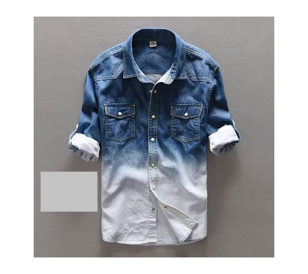 Full Sleeve Shirt For Men-Dark And Light Blue 