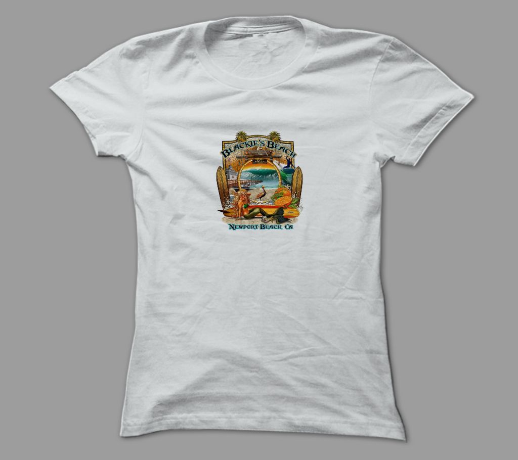 Blackies Beach 2 White Polyester T-Shirt