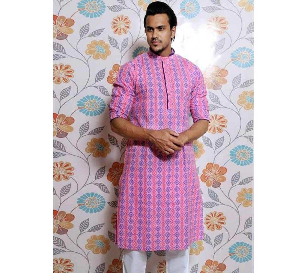 Pink all over printed Panjabi for Men by Ritzy
