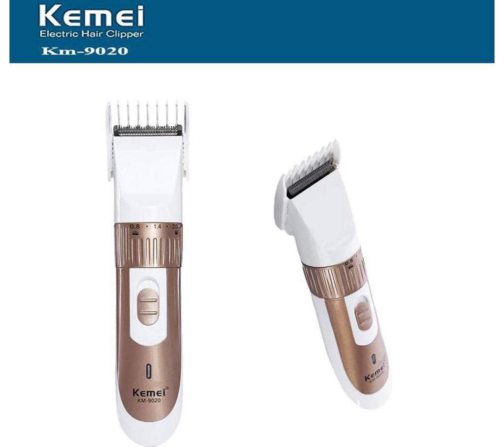 KM-9020 Exclusive Rechargeable Hair Clipper cum Trimmer - White