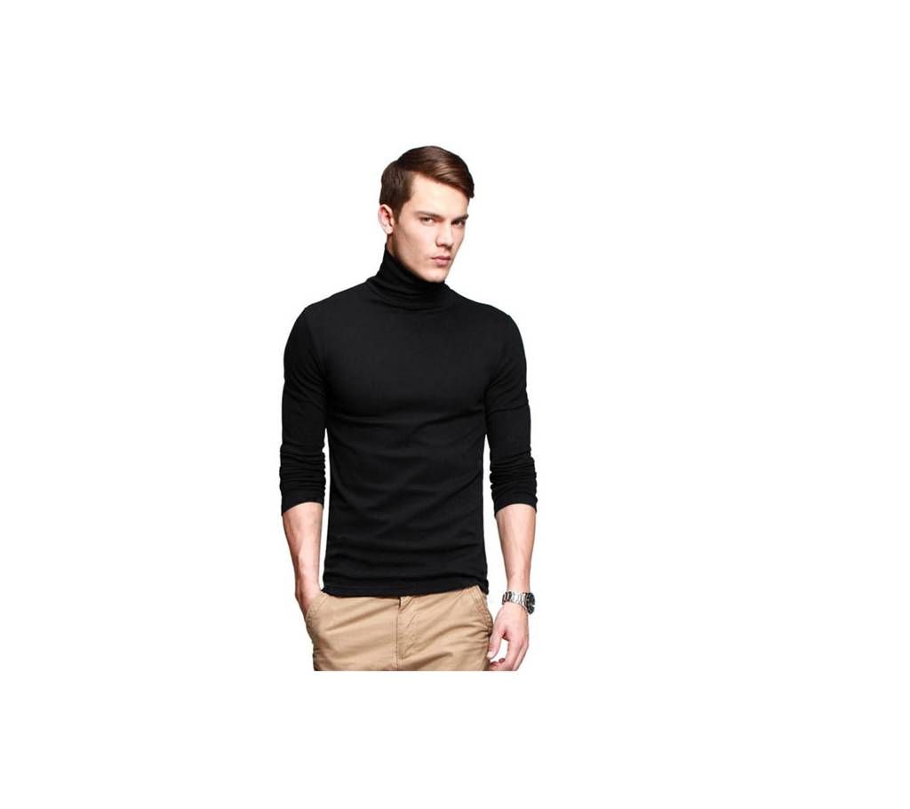 Gents Full Sleeve High Neck Winter Cotton T-Shirt