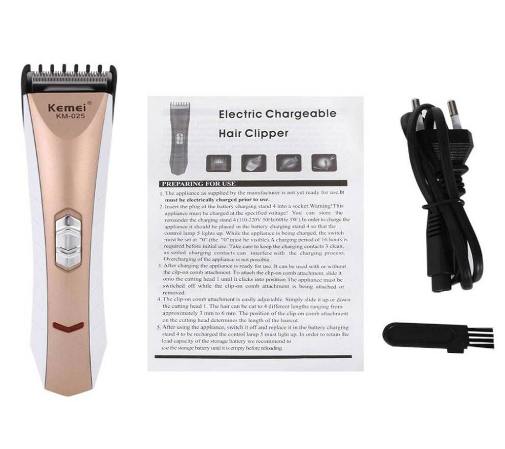 KM - 025 Electric Rechargeable Hair Clipper Trimmer