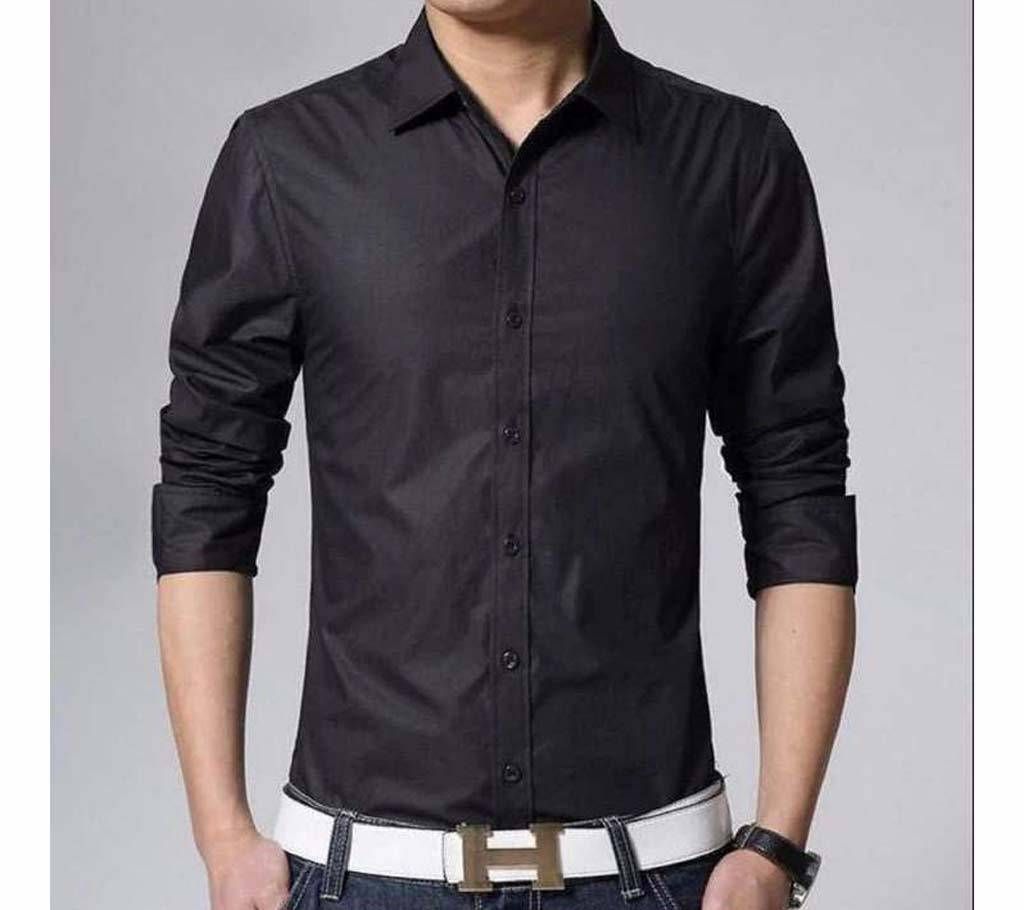 Black Long Sleeve Casual Shirt for Men