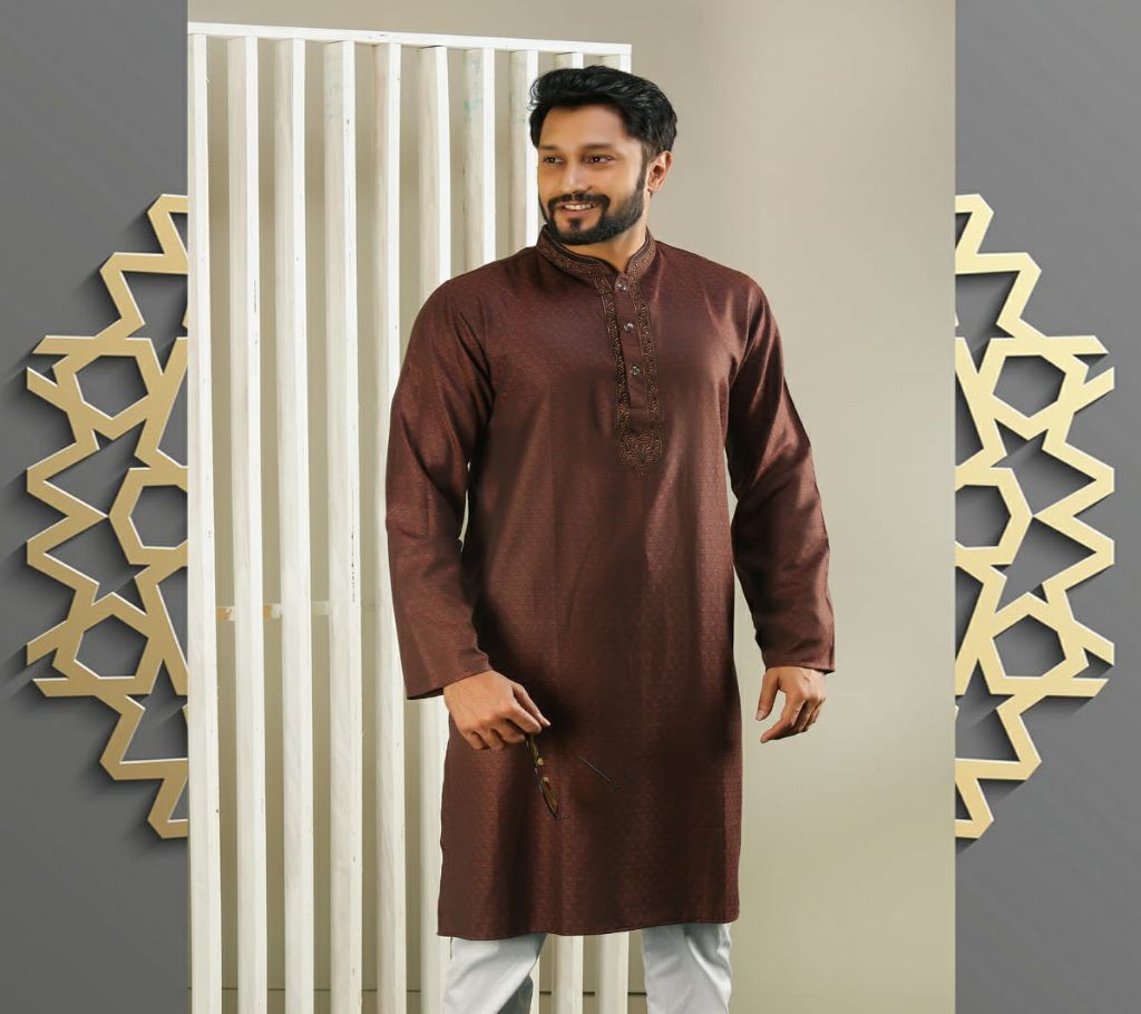 Menz Silk Cotton Semi Long Panjabi