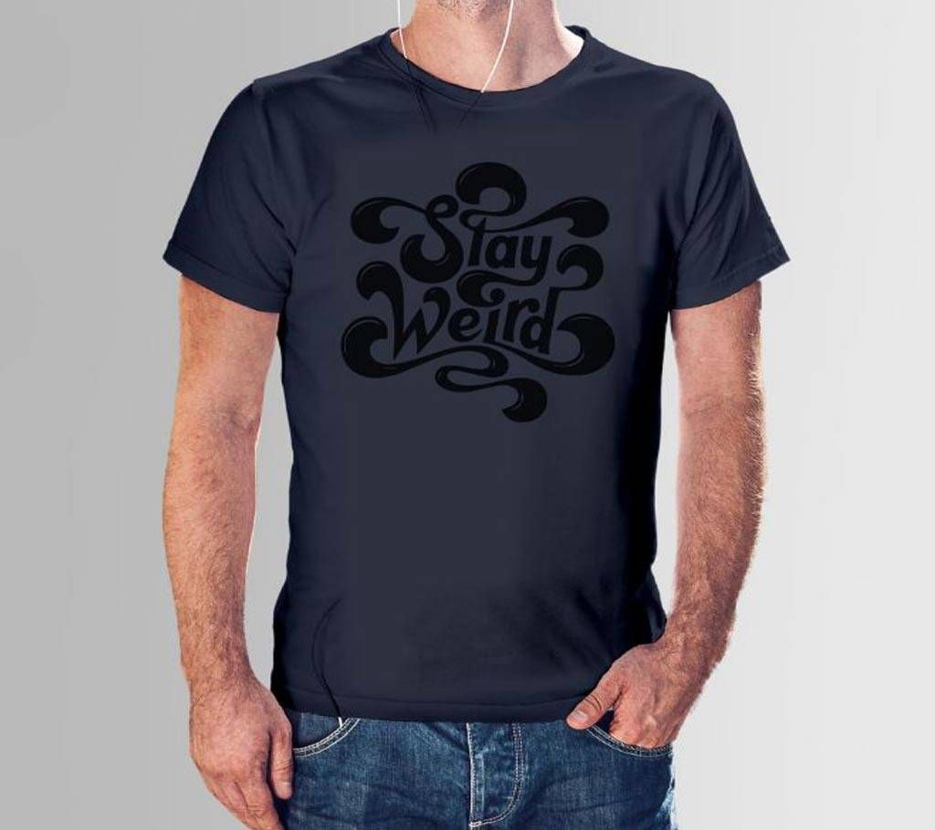 Rubber Print Cotton T-shirt - Stay Weird