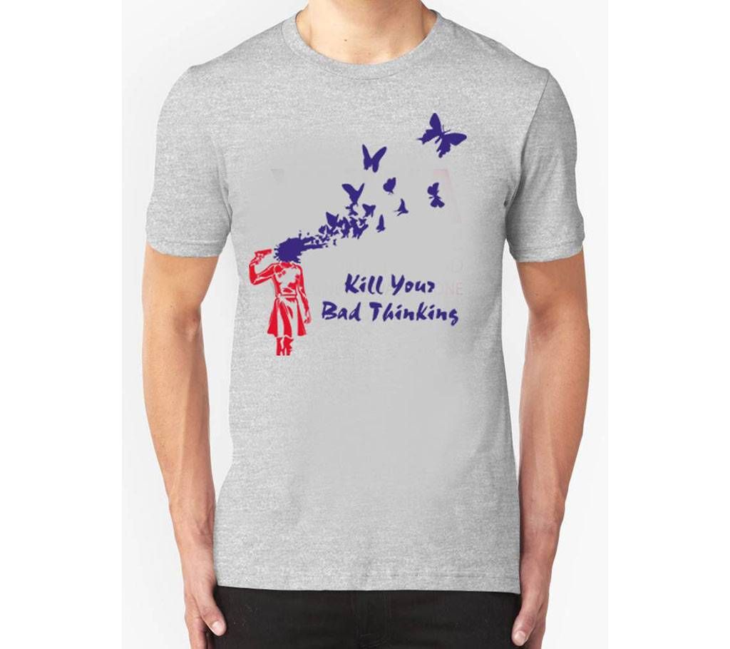 Kill Bad things round neck cotton T-shirt for men 
