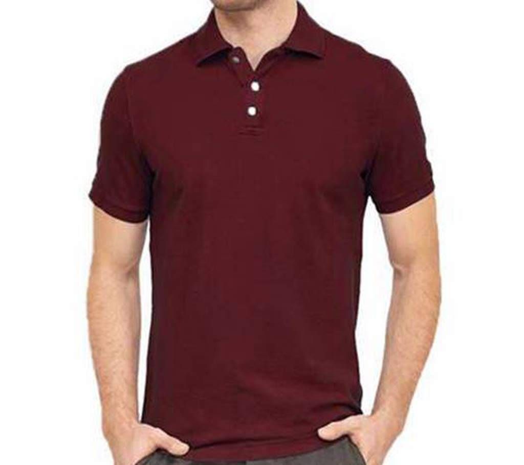Gents Maroon Cotton Polo Shirt