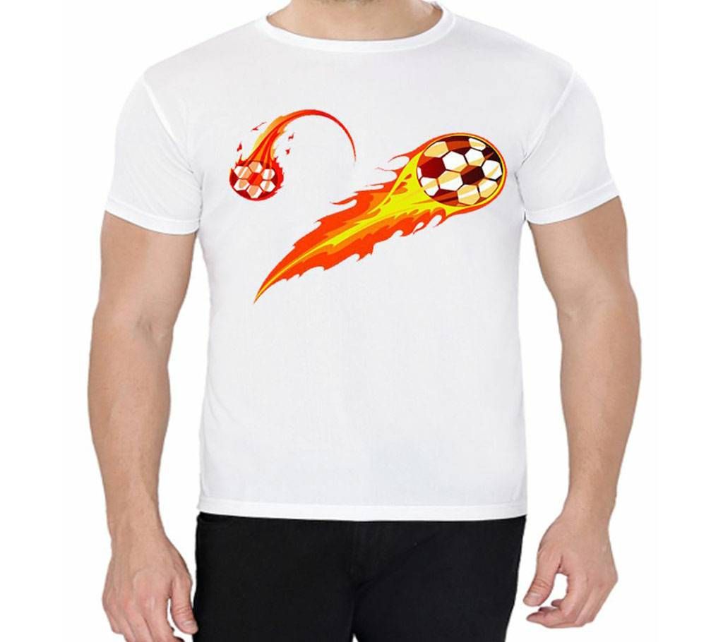 Fire Football - Half Sleeve T-shirt For Men