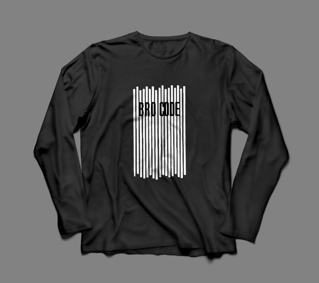 BRO CODE LONG SLEEVE BLACK  COTTON TSHIRT FOR MEN