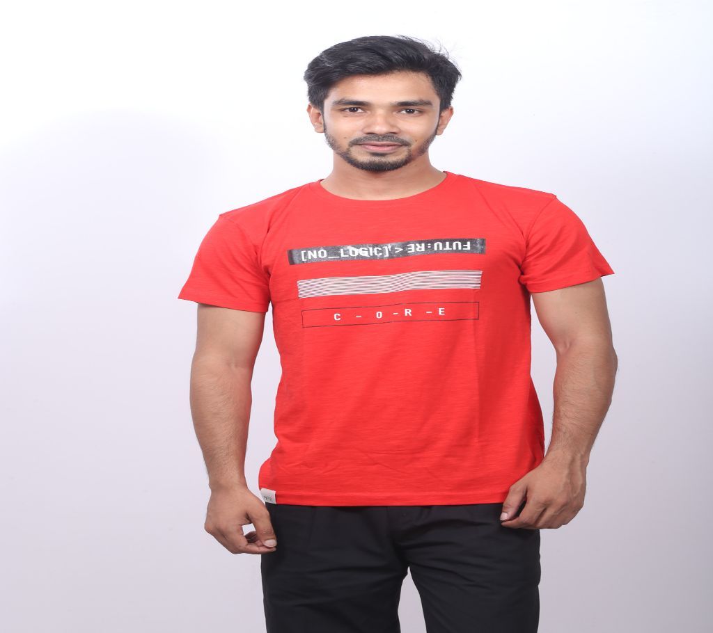 Text Code half Sleeve Summer Cotton Shirt for Men-Black