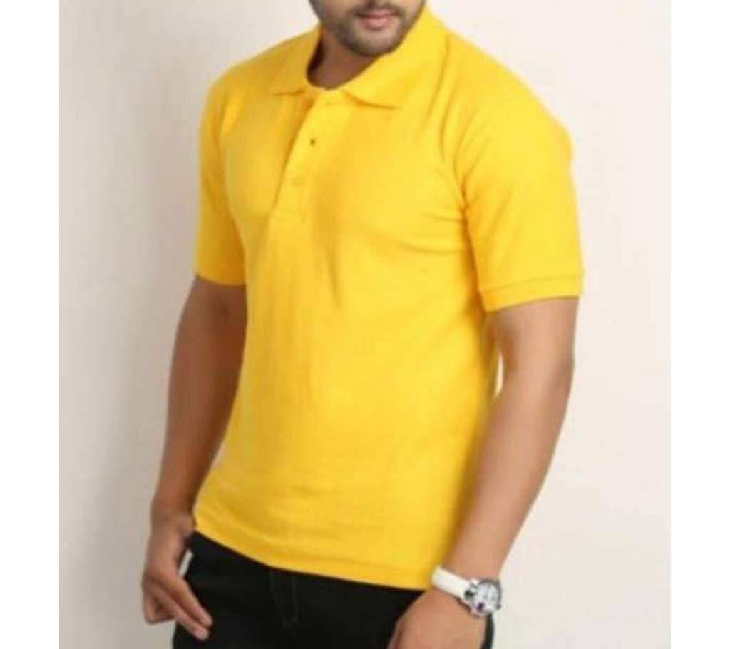 Short Sleeve Polo T-shirt For Men-Yellow