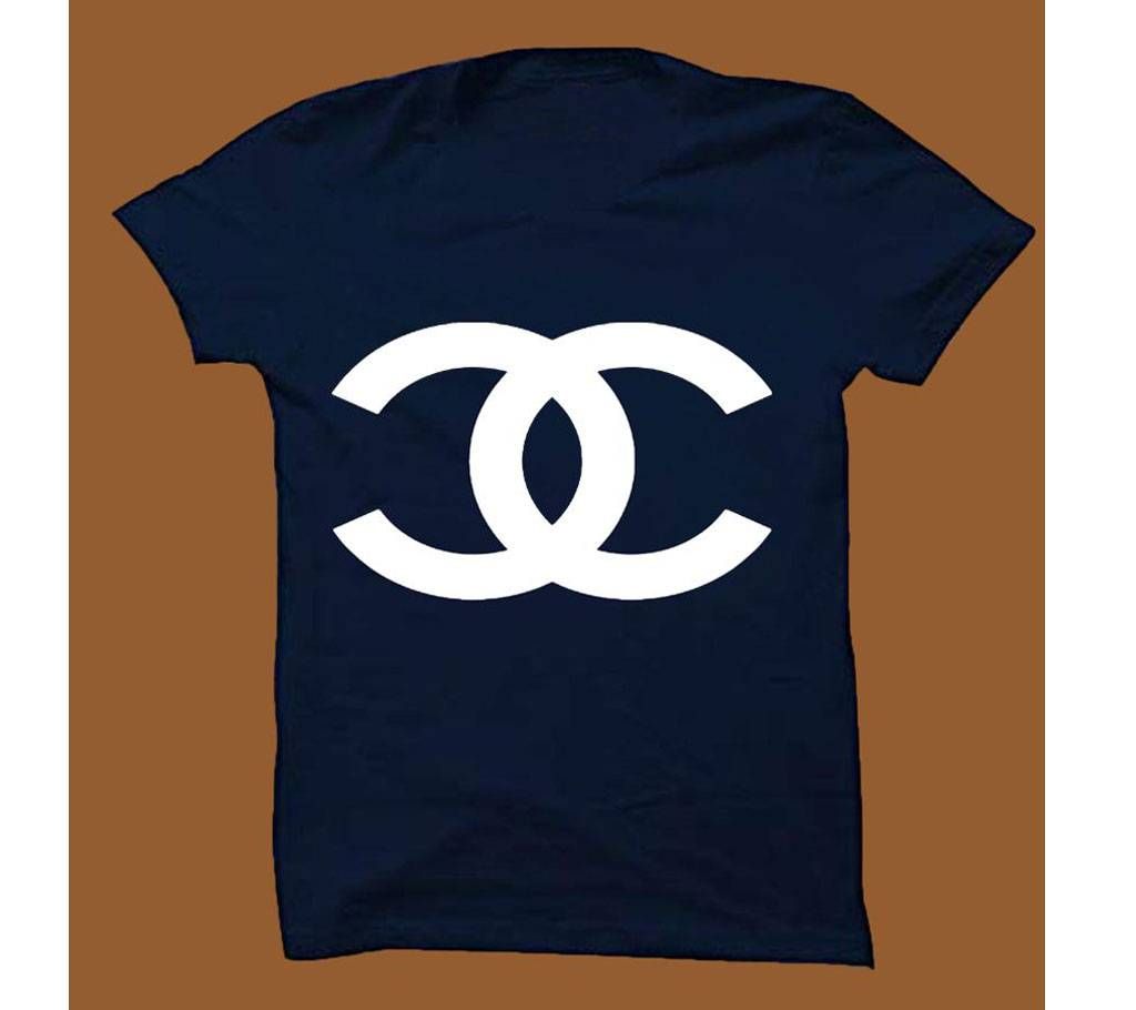 Navy Blue Cotton Short Sleeve T-Shirt for Men NBTS005