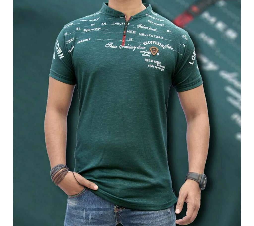 bottle green China polo Shirt