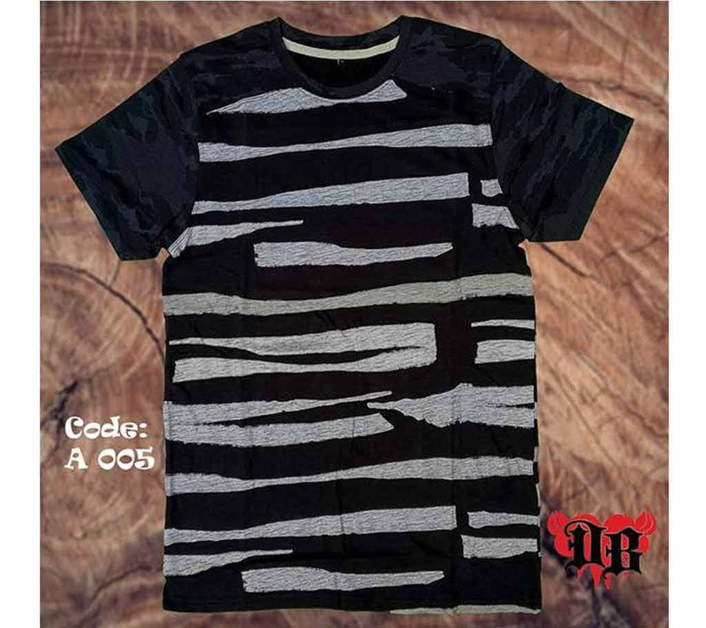 Black and White Cotton T-Shirt