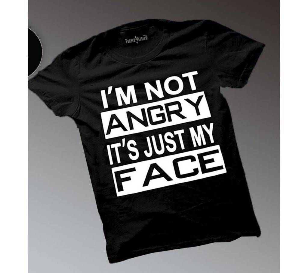 I'm Not Angry It's Just My Face Love to Hate You Menz Round Neck T-Shirt 