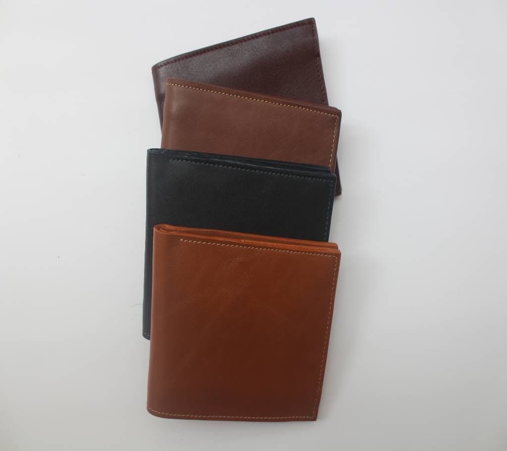 Genuine leather mens slim wallet