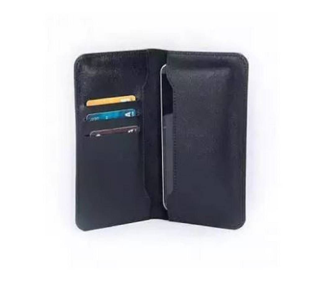 Black Leather Wallet with Mobile Cover for Men