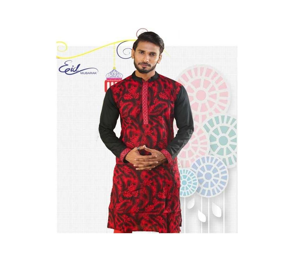 Fashionable Printed Embroidery Semi Long Punjabi