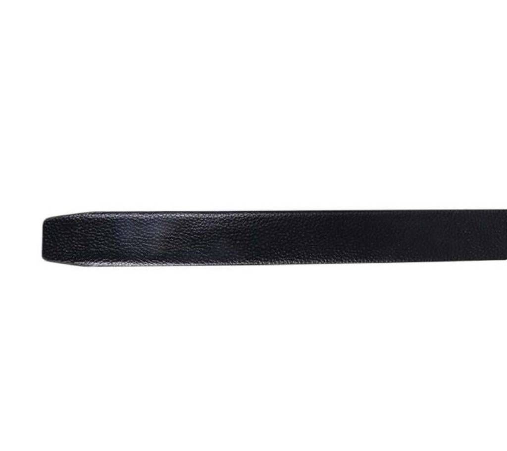 Black Leather Auto Gear Belt for Men-CSB-18