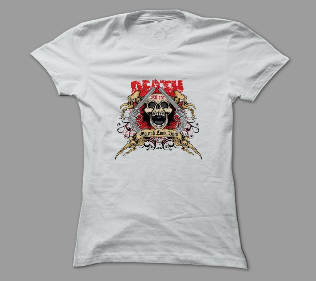 Death White Polyester T-Shirt