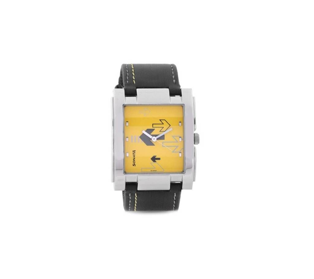 Sonata Analog Yellow Dial Watch -NG7946SL01A Yuva