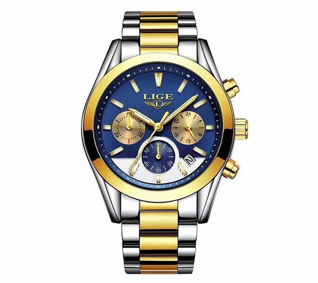 Stainless Steel Chronograph Watch For Men - Silver and Golden