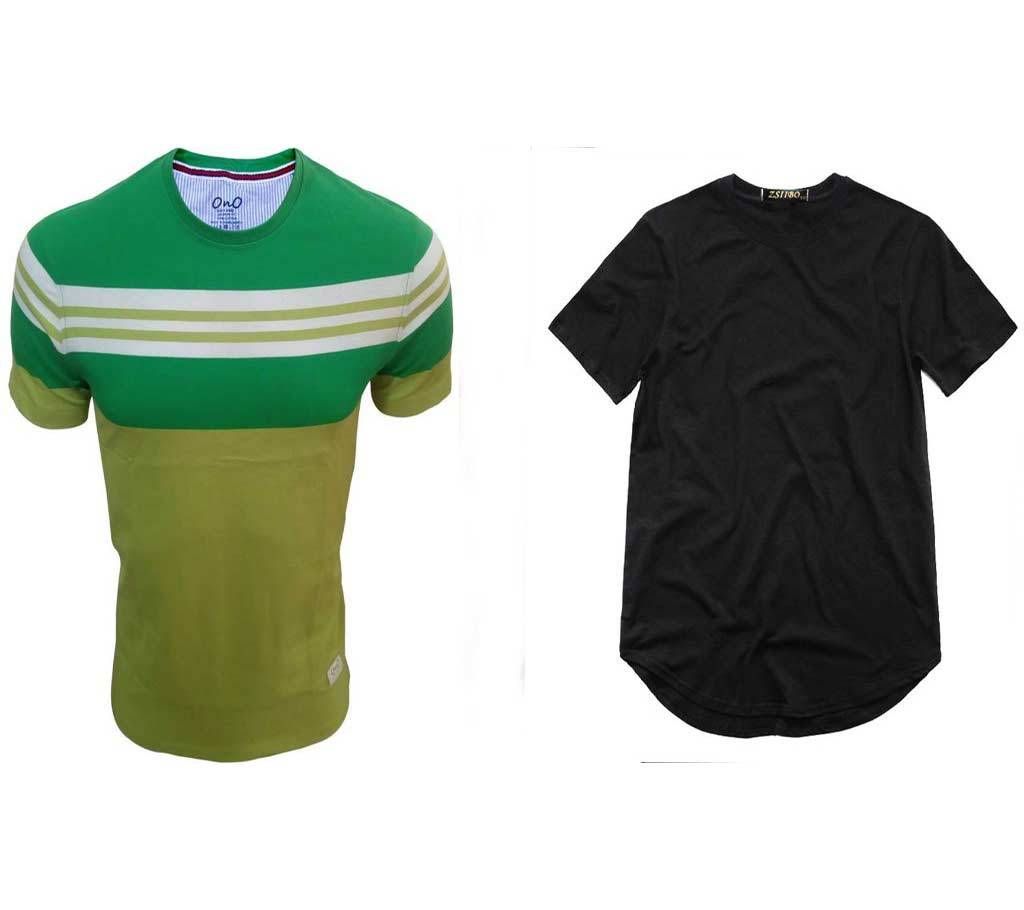 Mens Half Sleeve New Style cotton T shirt 2 pieces combo 